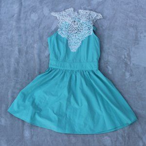 light blue dress w/ white embroidery